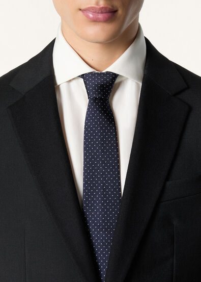 YALE TIE 8 MICRO POIS SILK