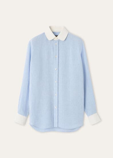 THEA PENNY COLLAR SHIRT SUMMER LINEN CREPE NATTE'