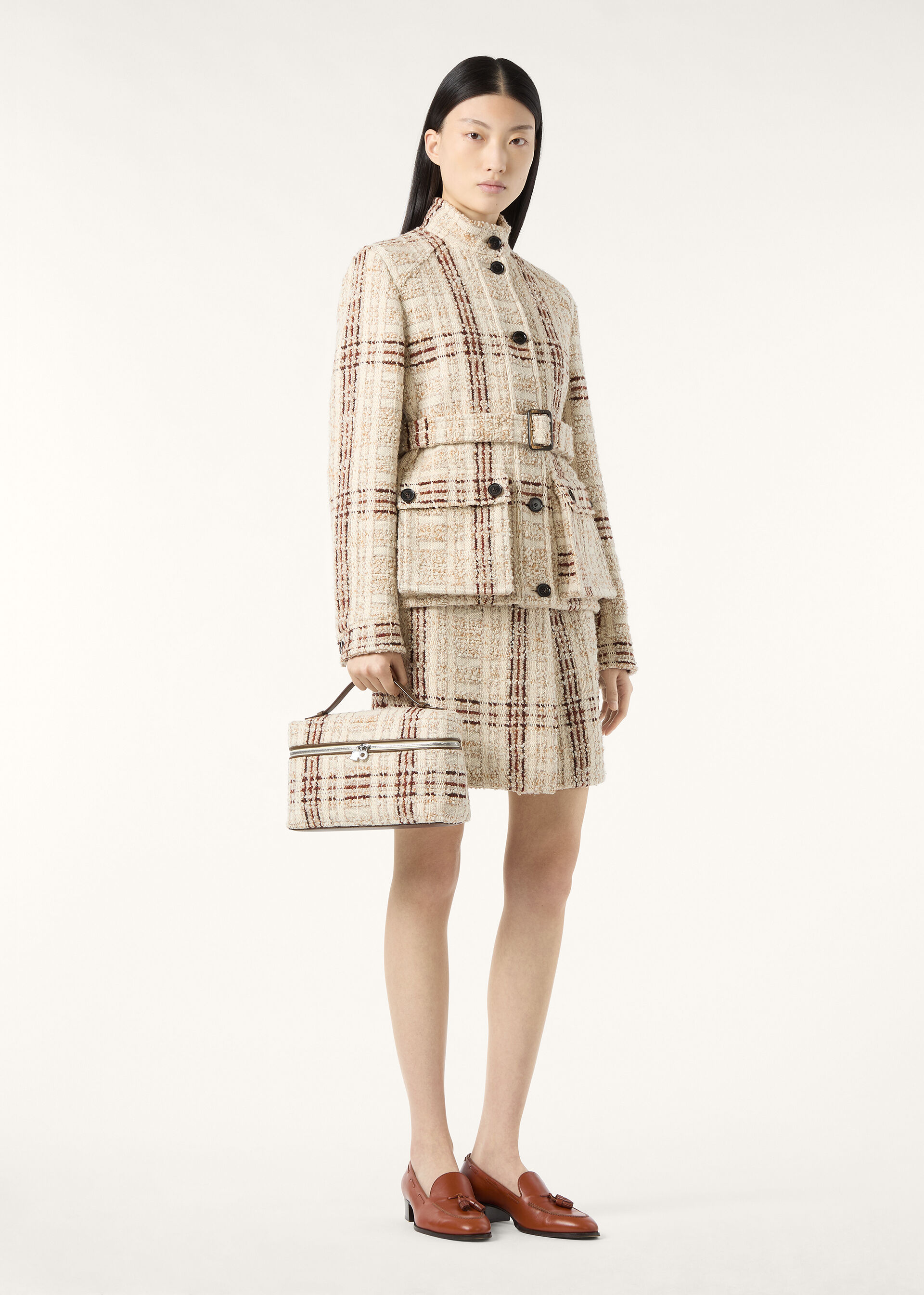 XANDRA FIELD JACKET CHECK TWEED
