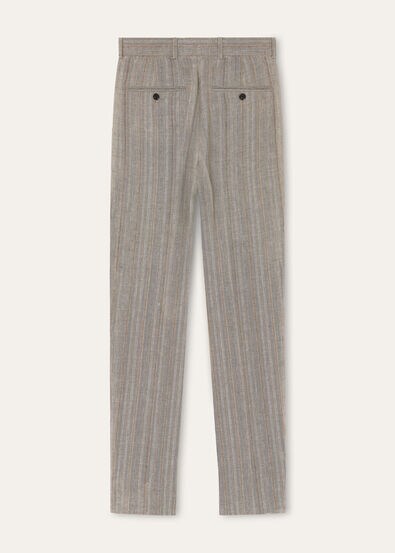 STAFFORD TROUSERS LIGHT LINEN CHEVRON