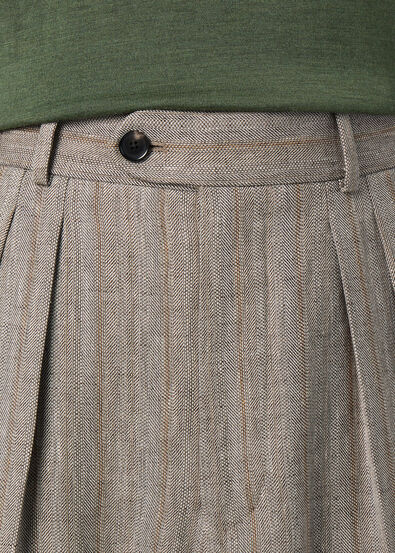 STAFFORD TROUSERS LIGHT LINEN CHEVRON