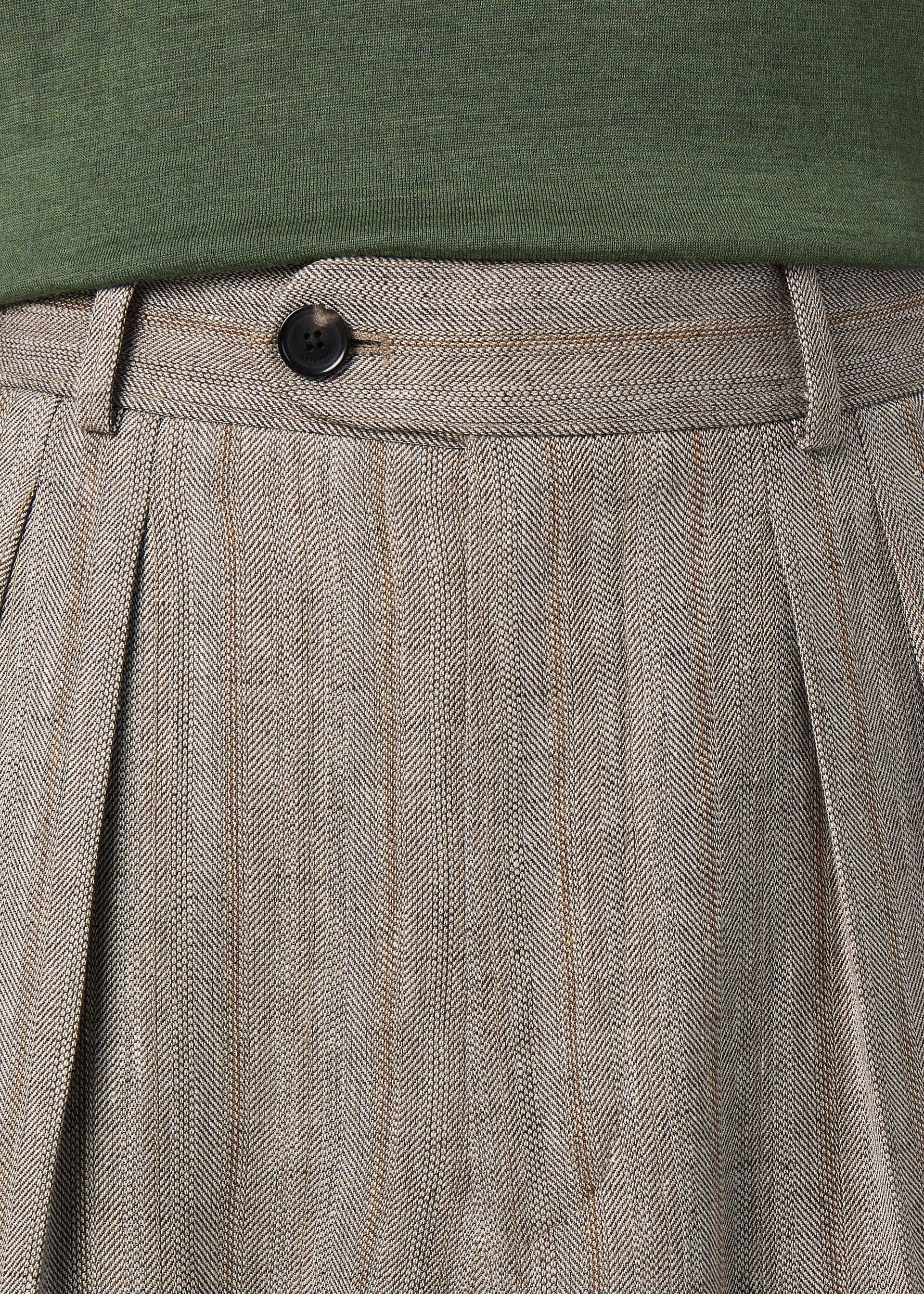 STAFFORD TROUSERS LIGHT LINEN CHEVRON