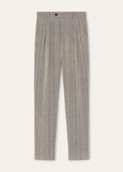 STAFFORD TROUSERS LIGHT LINEN CHEVRON