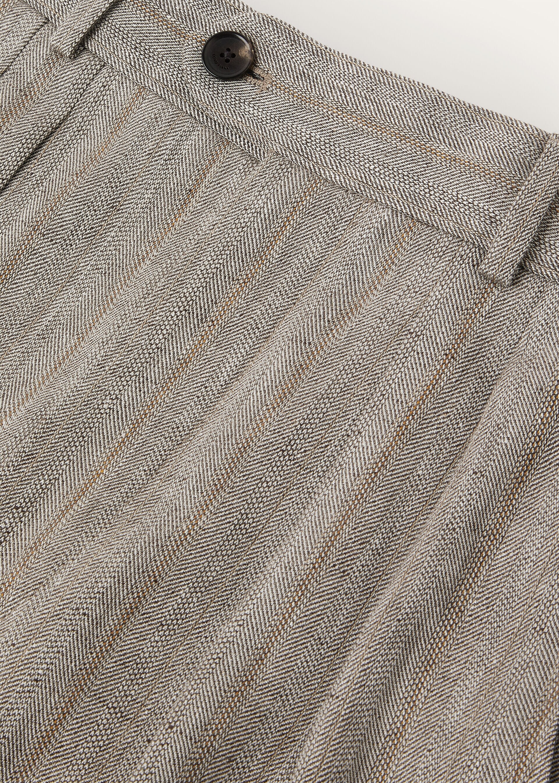 STAFFORD TROUSERS LIGHT LINEN CHEVRON