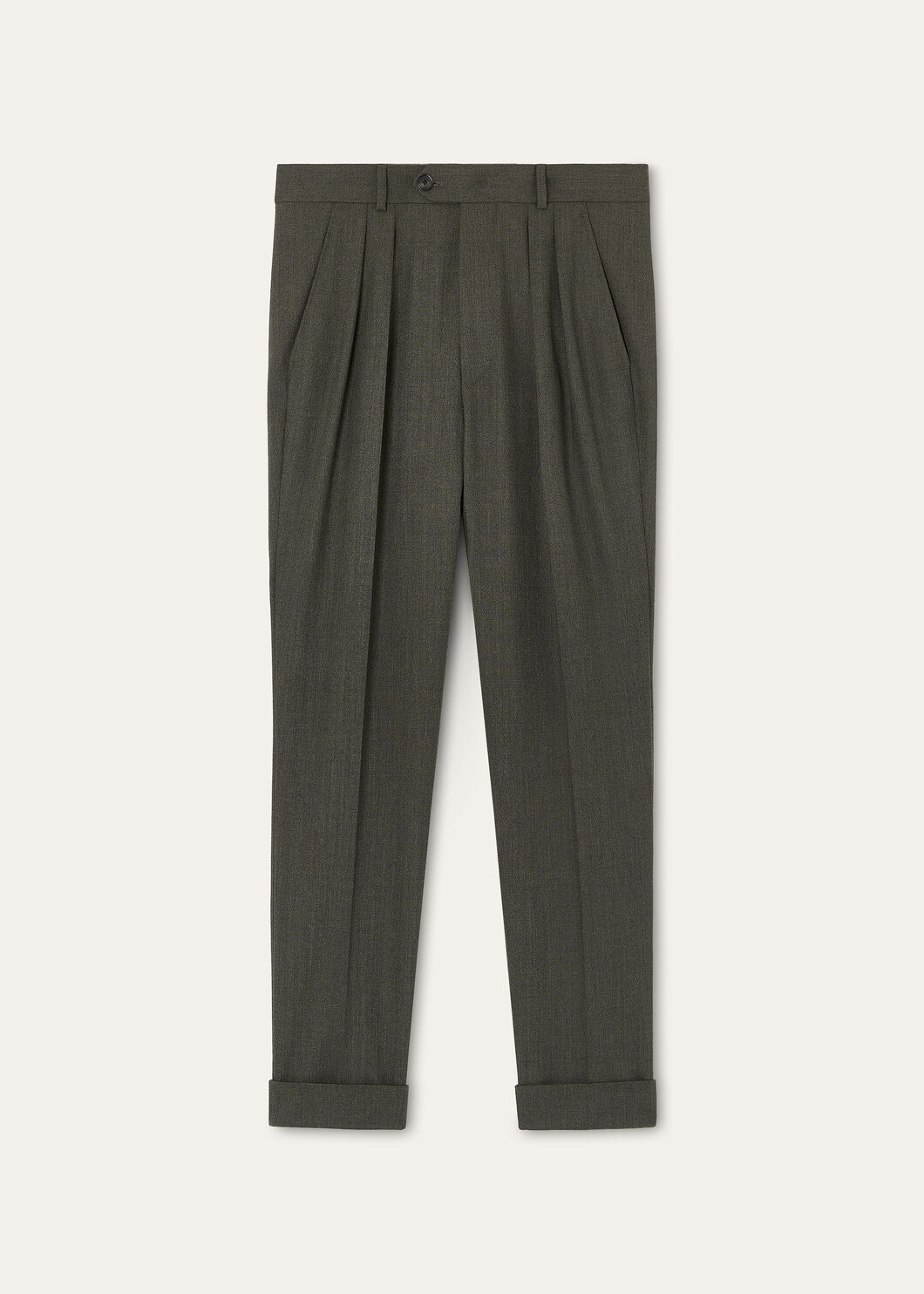 STAFFORD TROUSERS WOOL CANVAS MELANGE