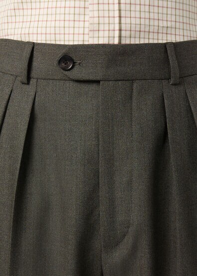 STAFFORD TROUSERS WOOL CANVAS MELANGE