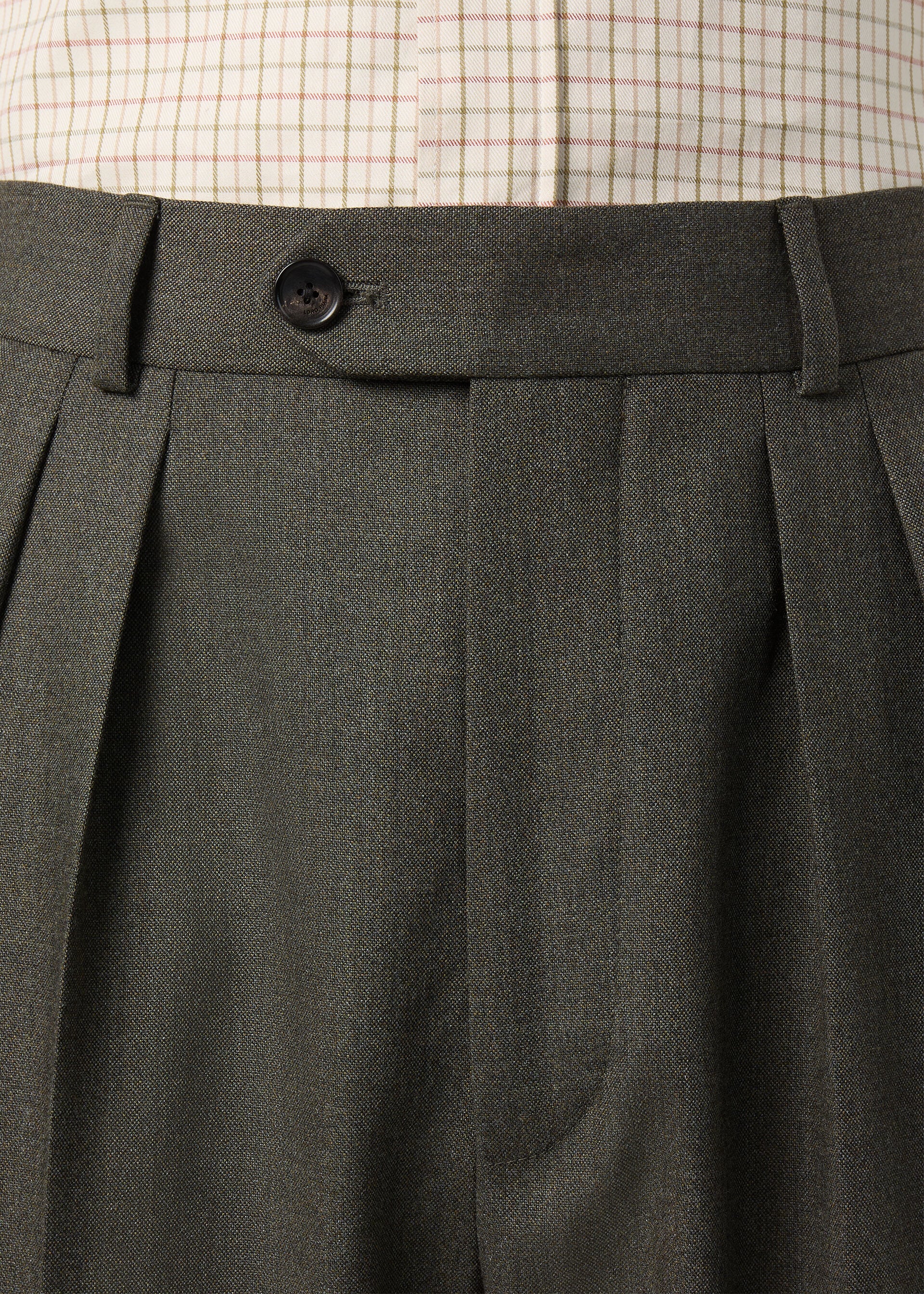 STAFFORD TROUSERS WOOL CANVAS MELANGE