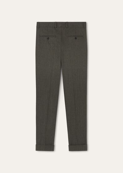 STAFFORD TROUSERS WOOL CANVAS MELANGE