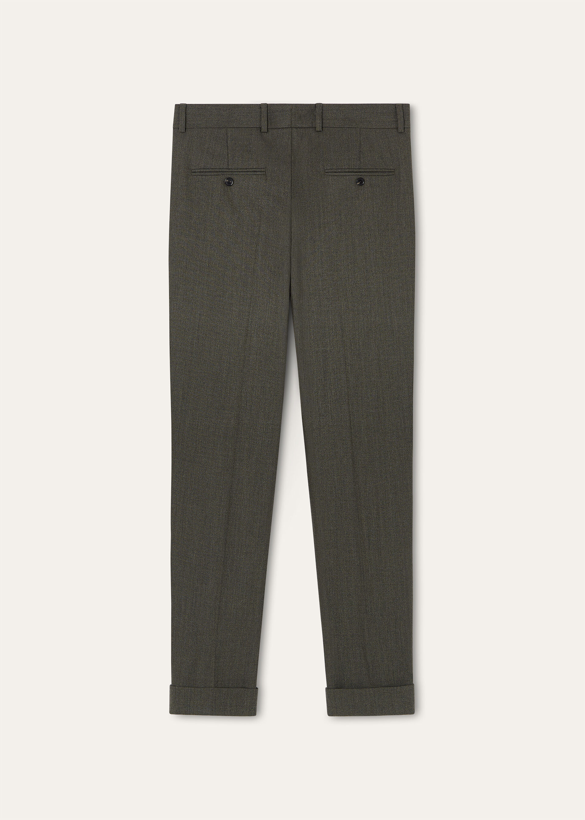 STAFFORD TROUSERS WOOL CANVAS MELANGE