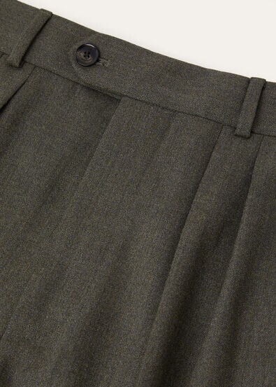 STAFFORD TROUSERS WOOL CANVAS MELANGE