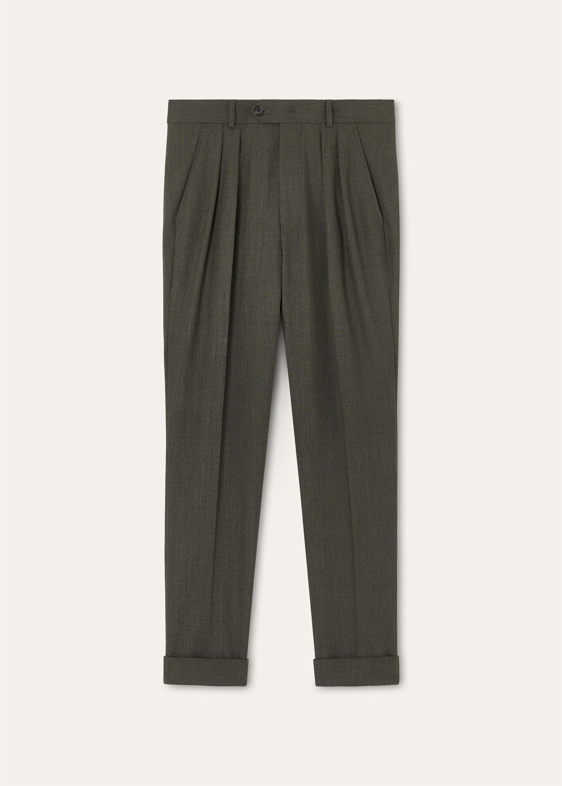 STAFFORD TROUSERS WOOL CANVAS MELANGE