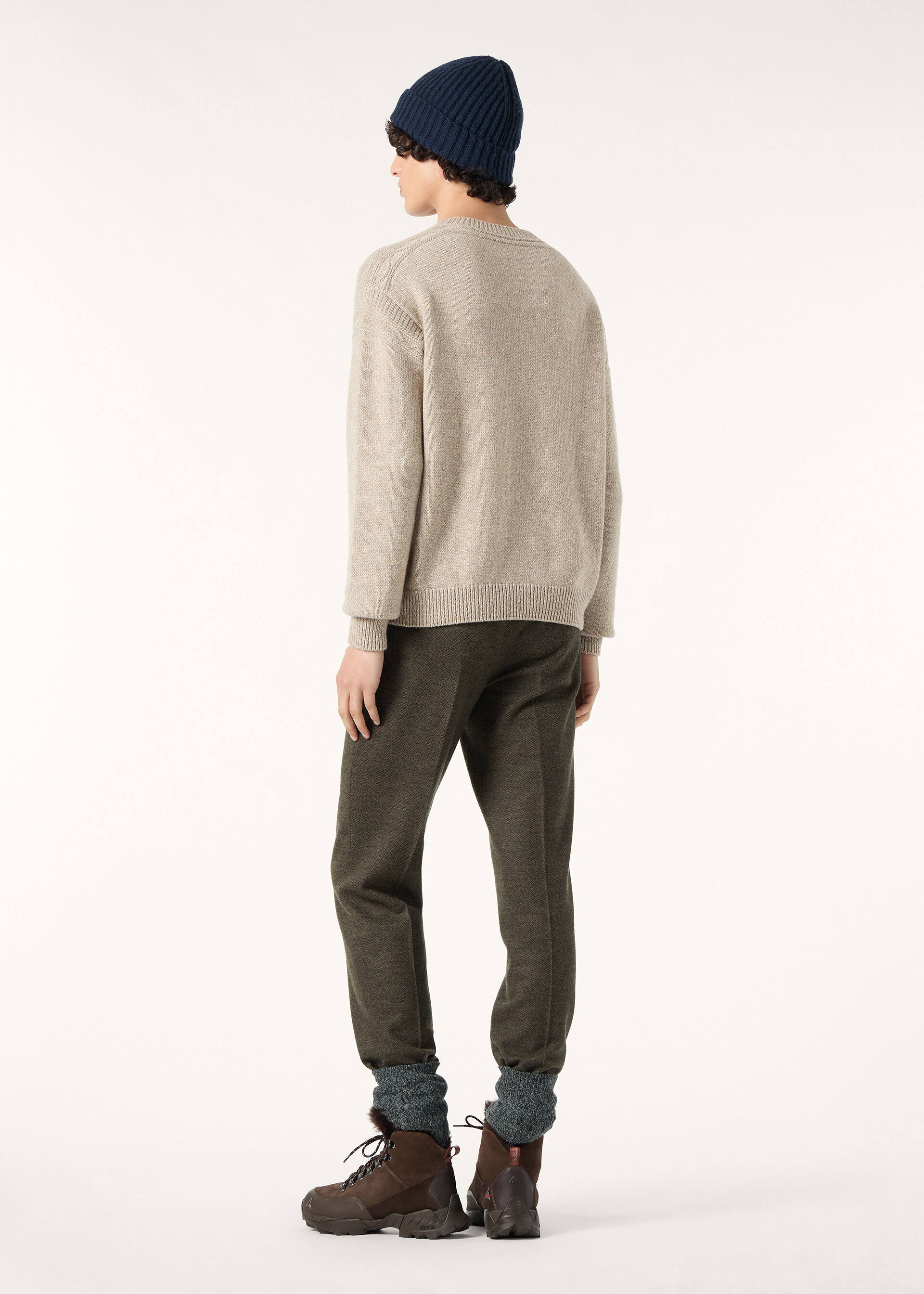 CARLO TROUSERS JERSEY WOOL CHEVRON