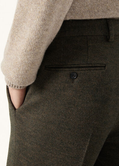 CARLO TROUSERS JERSEY WOOL CHEVRON