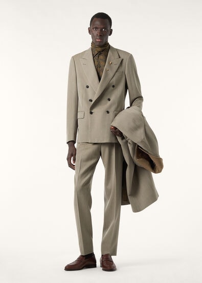 MILANO PEAK DB SUIT WOOL MOULINE' CHEVRON