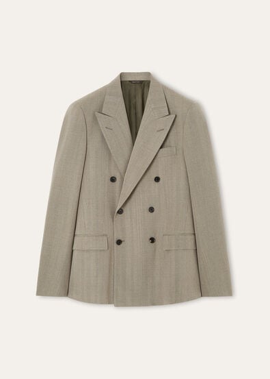 MILANO PEAK DB SUIT WOOL MOULINE' CHEVRON
