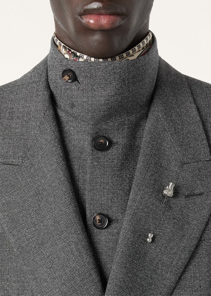 WARWICK VEST WOOL PRINCE OF WALES MOULINE'_FAQ2028_F6ZQ_2