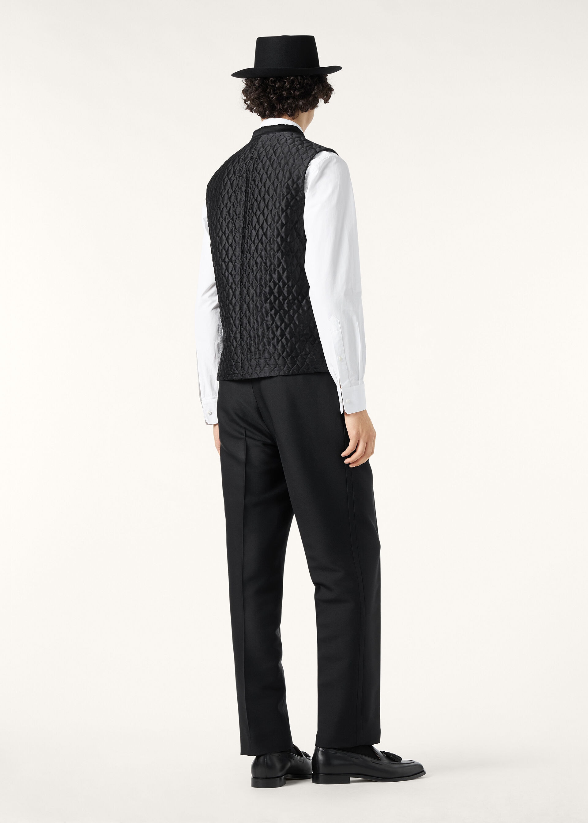 WINDSOR VEST QUILTED SILK CASH SATIN