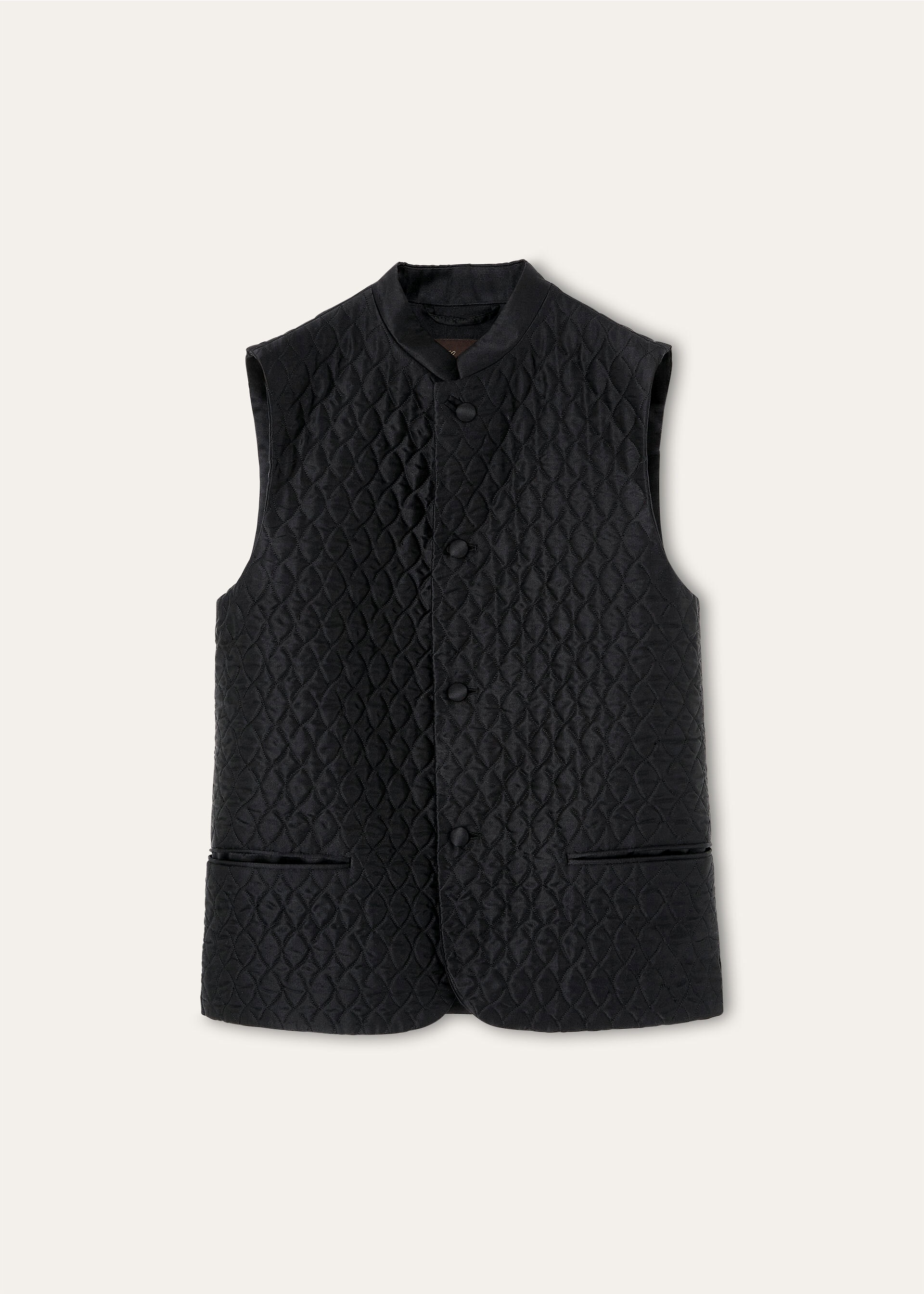 WINDSOR VEST QUILTED SILK CASH SATIN