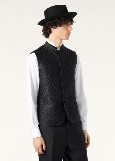 WINDSOR VEST QUILTED SILK CASH SATIN