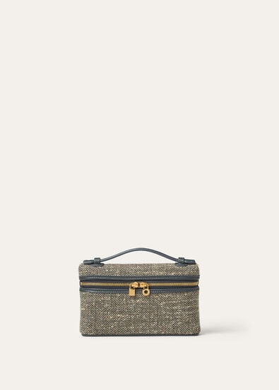 EXTRA POCKET MINI PCH WOOL LNN SLK TWEED/RND LTHR
