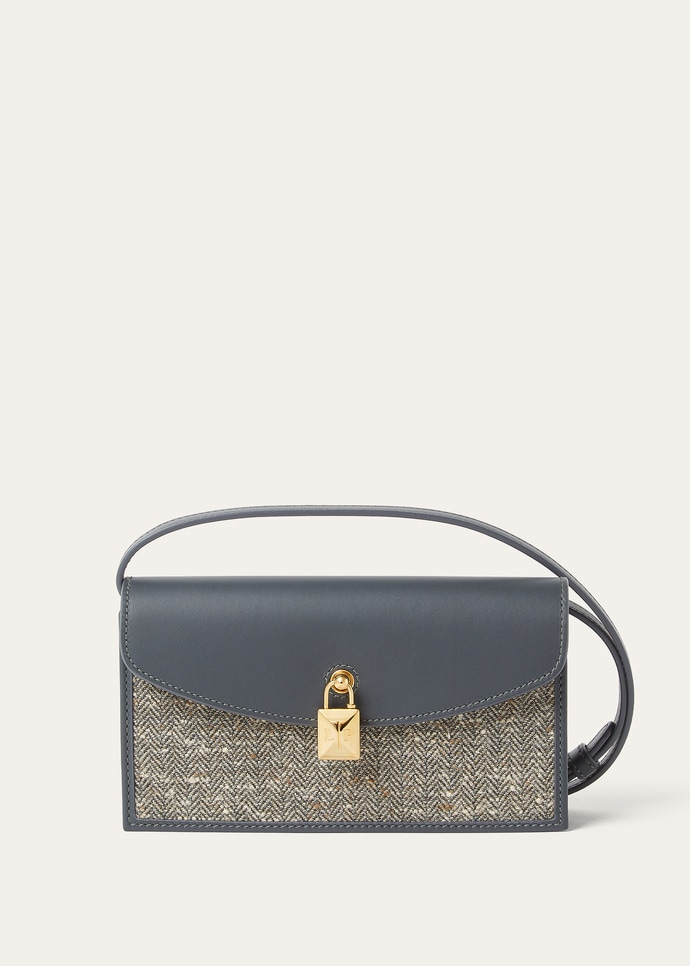 EXTRA POCHETTE WOOL LINEN SILK TWEED/RNDD LTHR_FAQ2192_B5MU_NR_1
