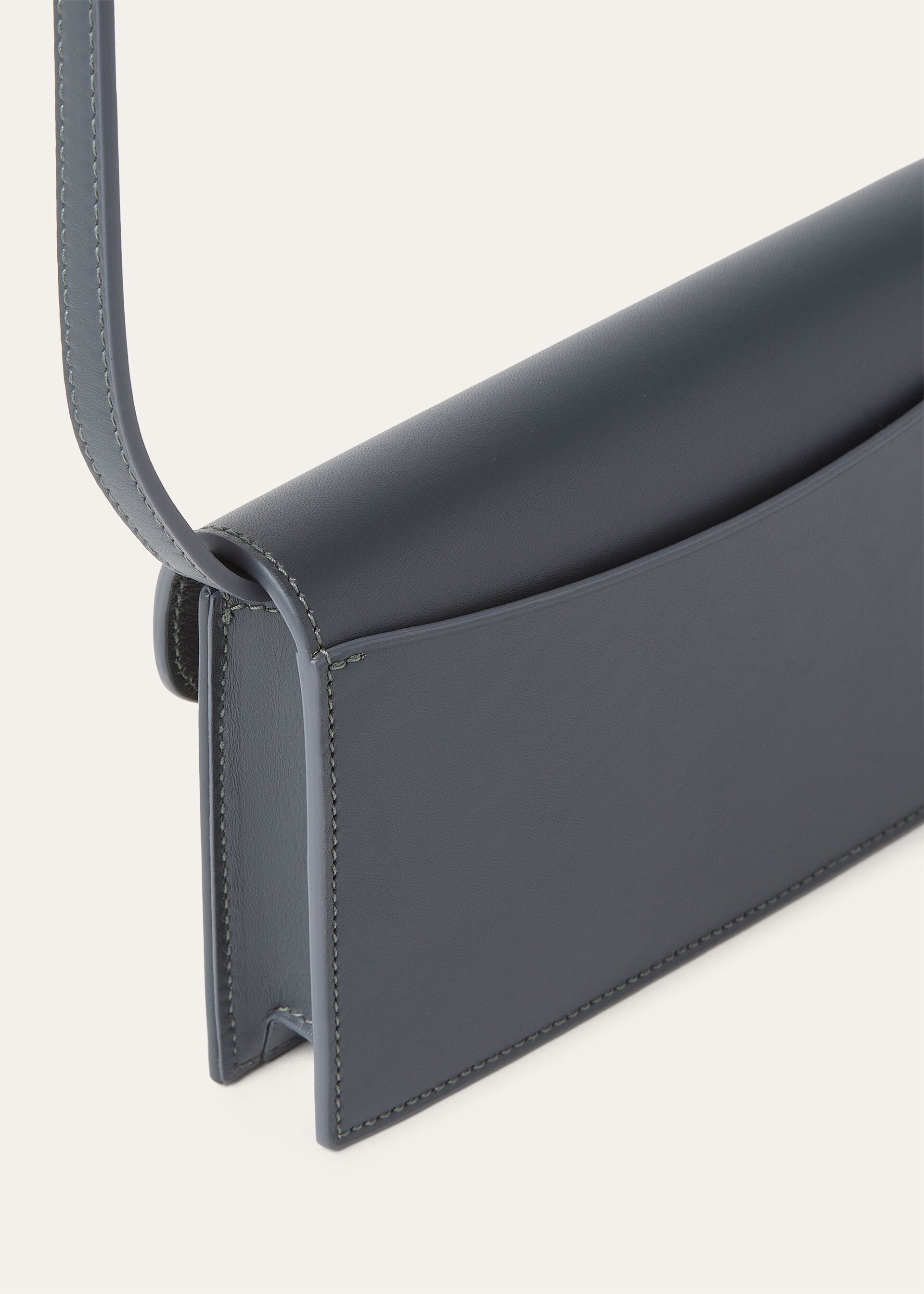 EXTRA POCHETTE WOOL LINEN SILK TWEED/RNDD LTHR