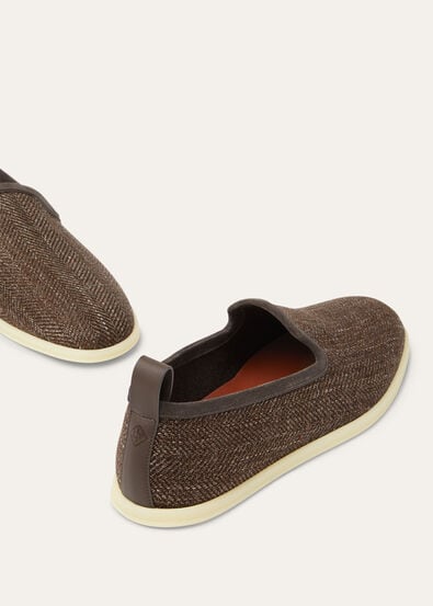 VENICE WALK FLAT WOOL SILK LINEN CHEVRON