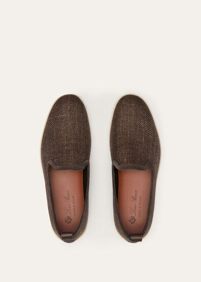 VENICE WALK FLAT WOOL SILK LINEN CHEVRON
