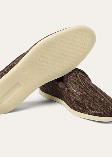 VENICE WALK FLAT WOOL SILK LINEN CHEVRON