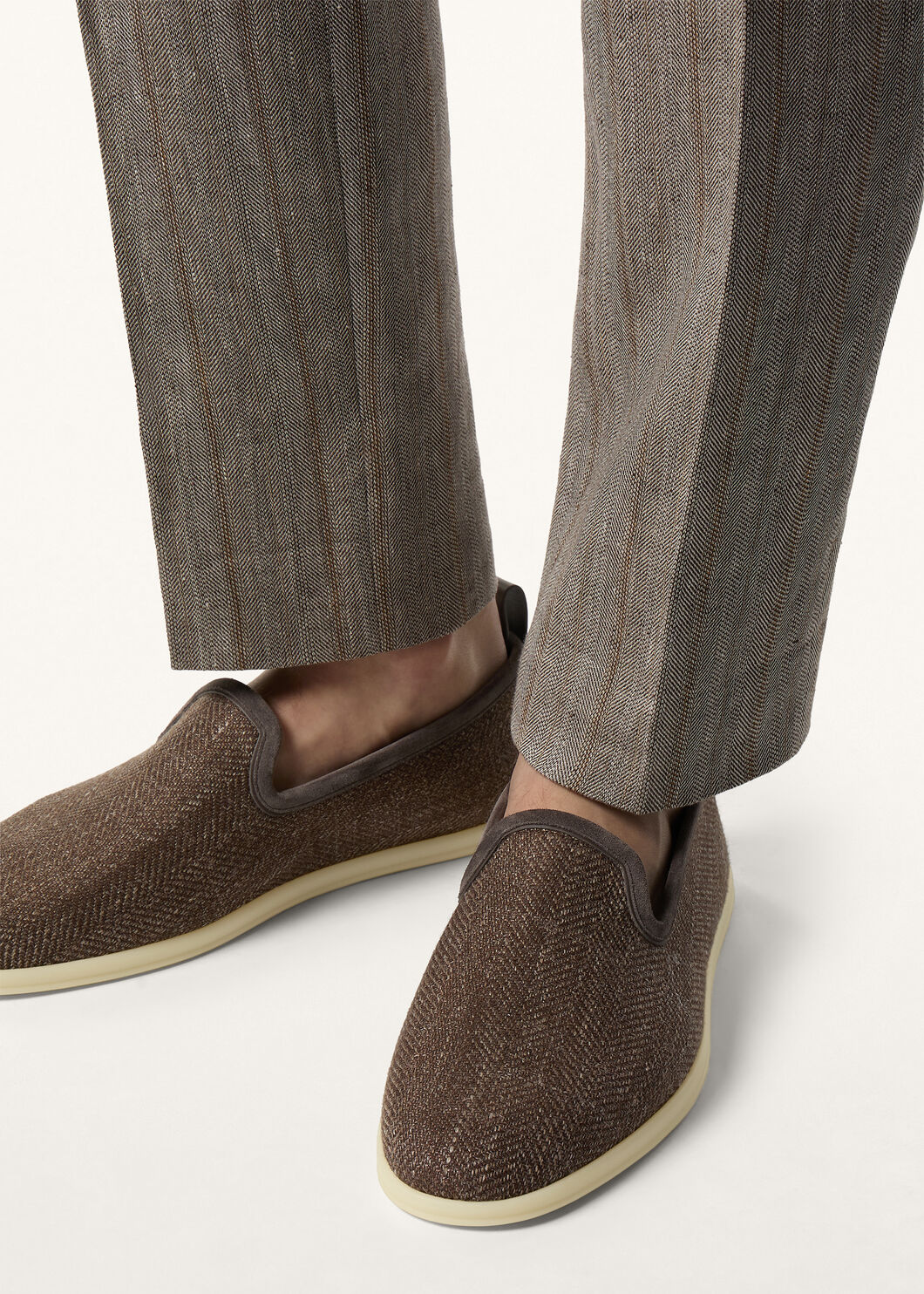 VENICE WALK FLAT WOOL SILK LINEN CHEVRON