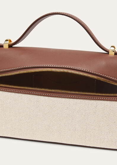 EXTRA BAG L23 NATURAL CANVAS ROUNDED LEATHER