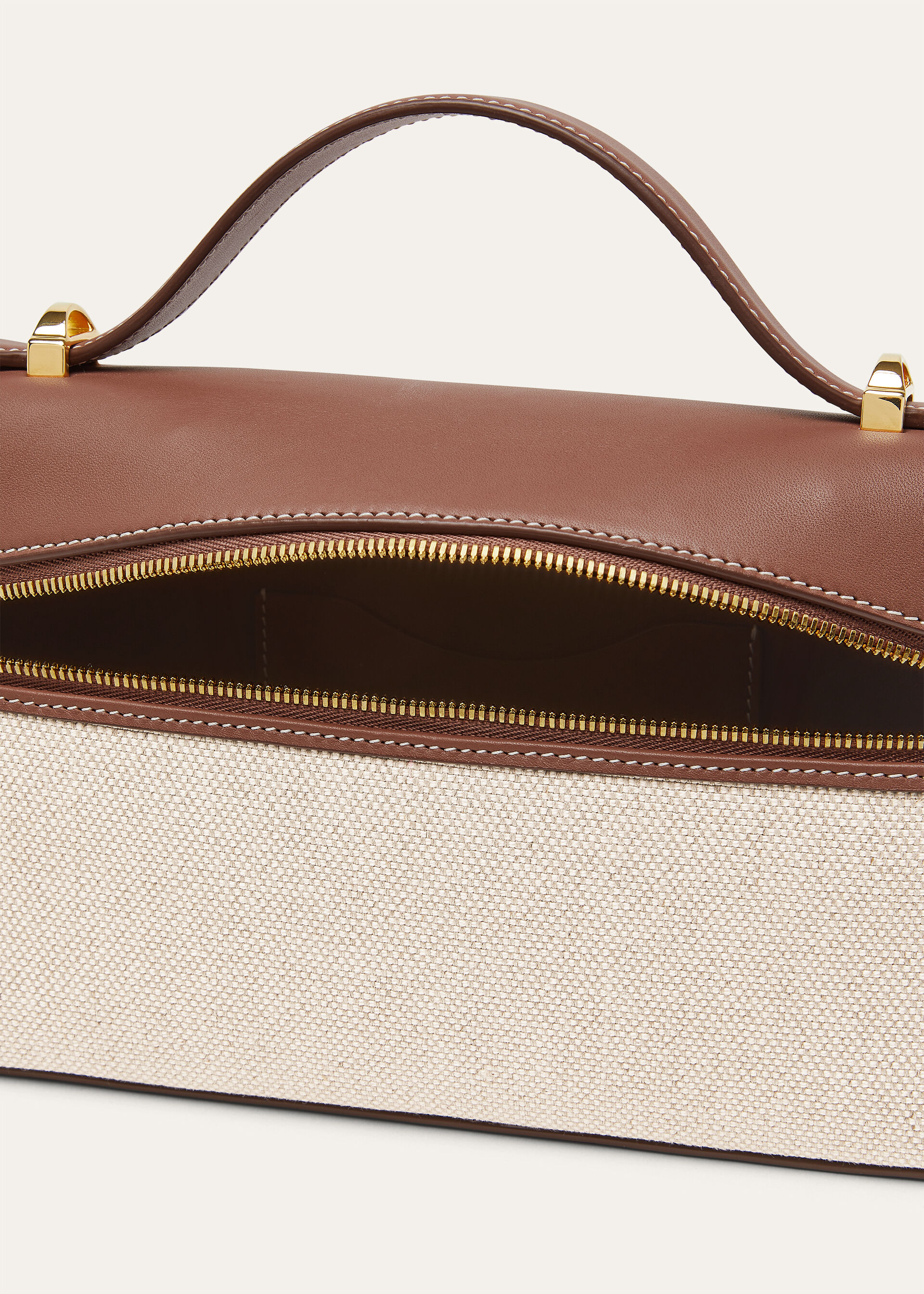 EXTRA BAG L23 NATURAL CANVAS ROUNDED LEATHER