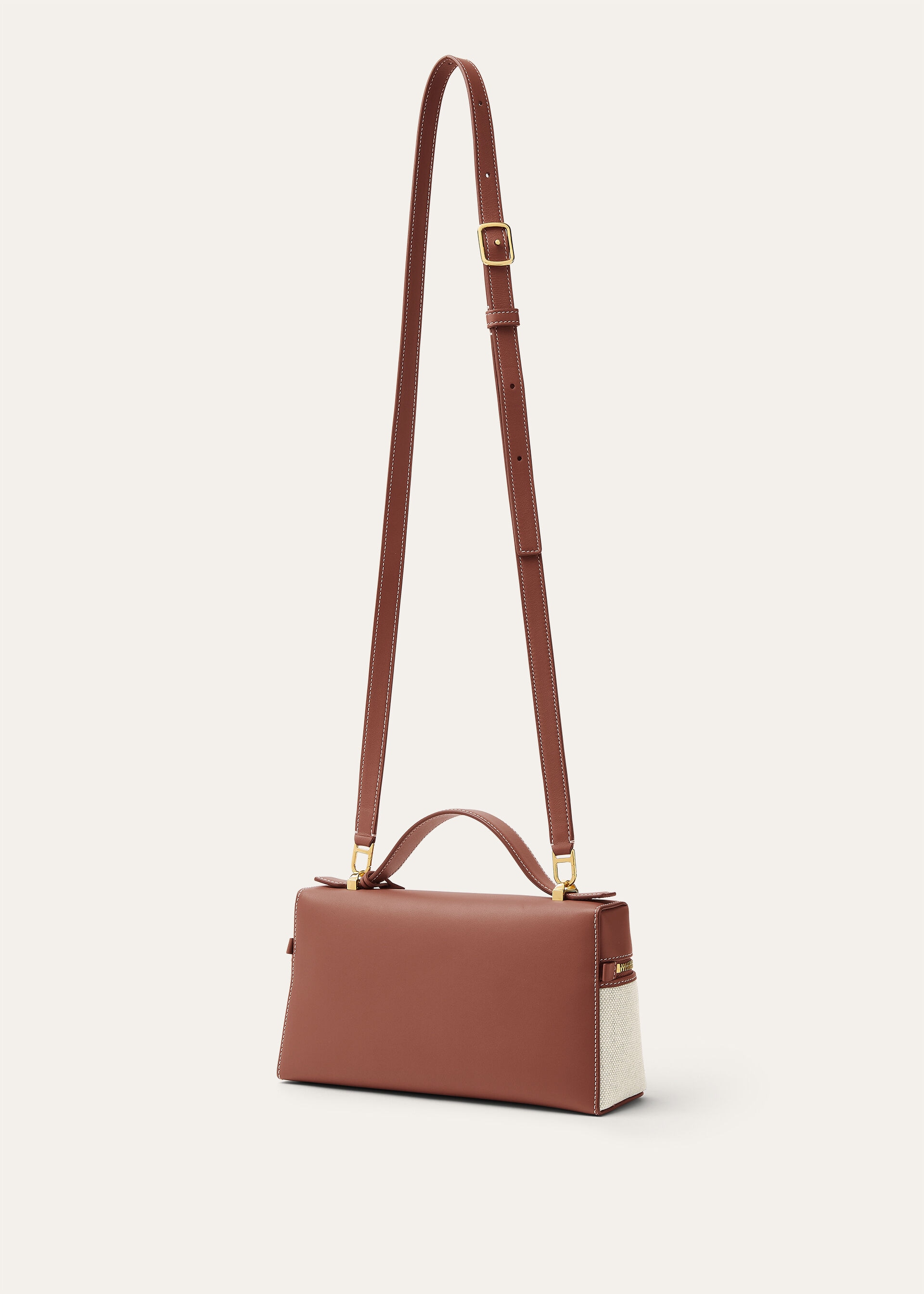 EXTRA BAG L23 NATURAL CANVAS ROUNDED LEATHER