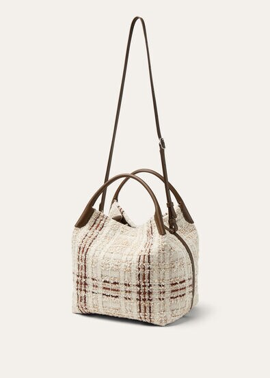 BALE LARGE CHECK TWEED/ROUNDED LEATHER