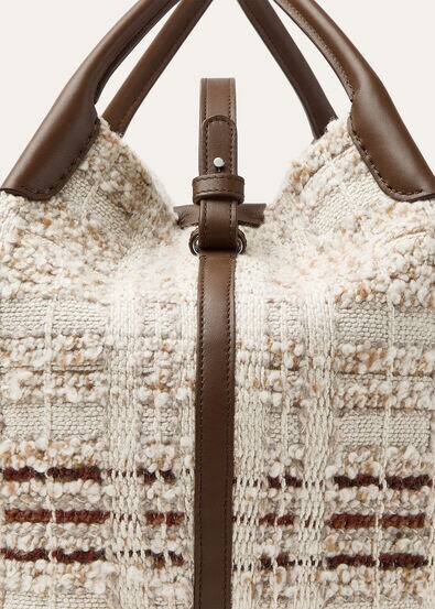 BALE LARGE CHECK TWEED/ROUNDED LEATHER