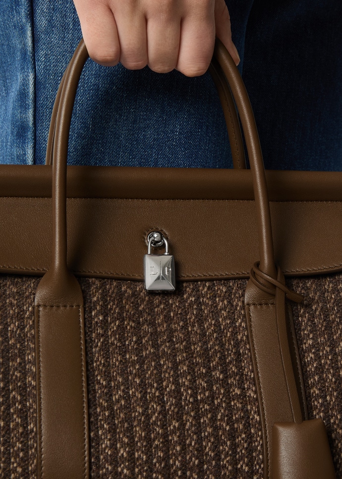 LOOM L25 PINSTRIPES TWEED/ROUNDED LEATHER_FAQ2337_B5NP_NR_1