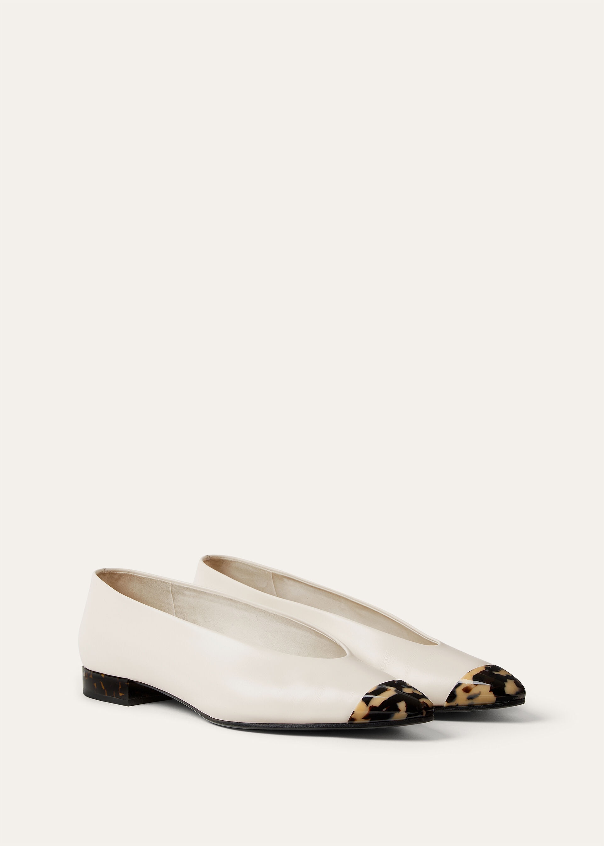 REBECCA CAP TOE BALLERINA LUX. CALF & MARBLE EFFECT