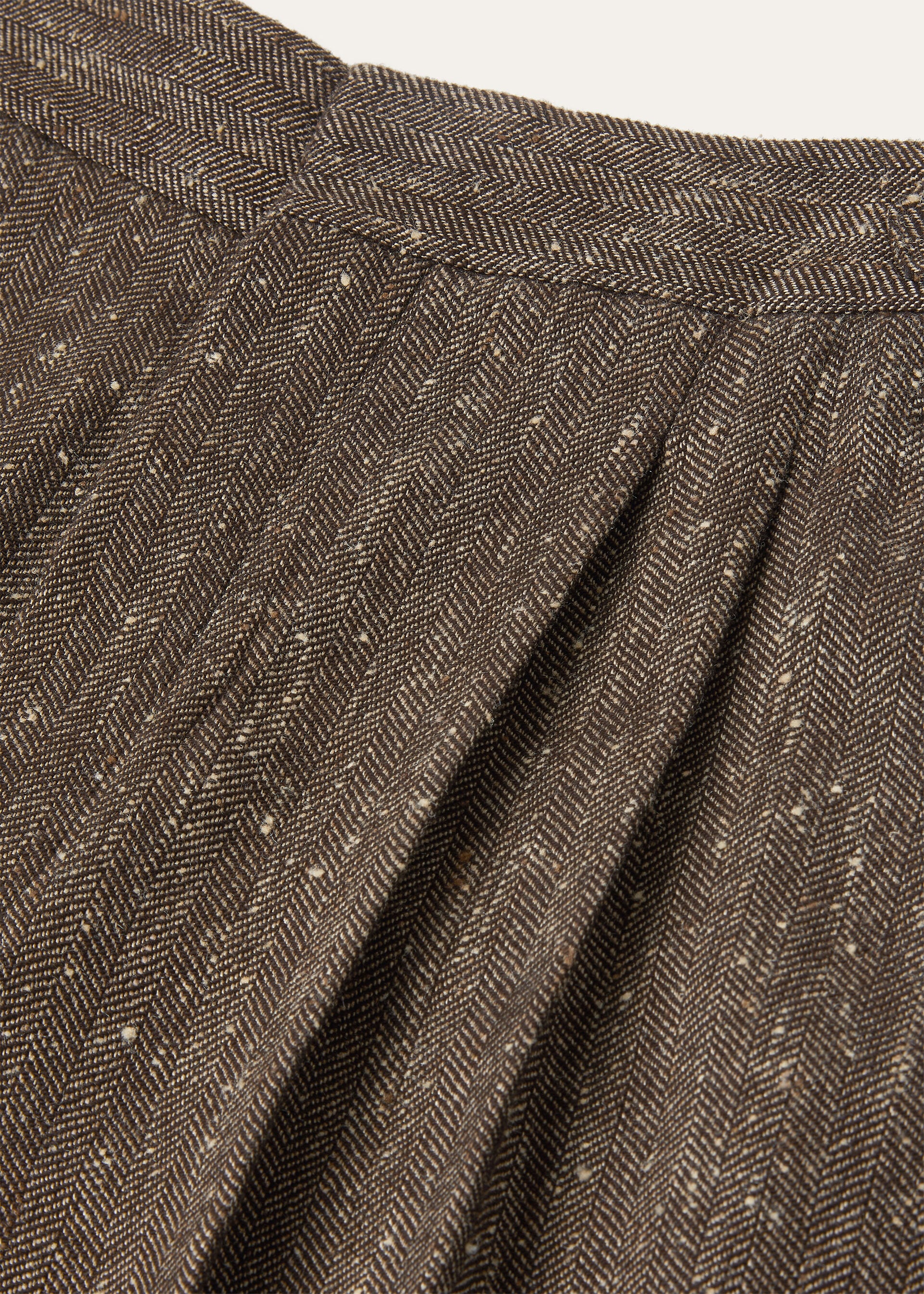 MALIK TROUSERS WOOL SILK LINEN CHEVRON