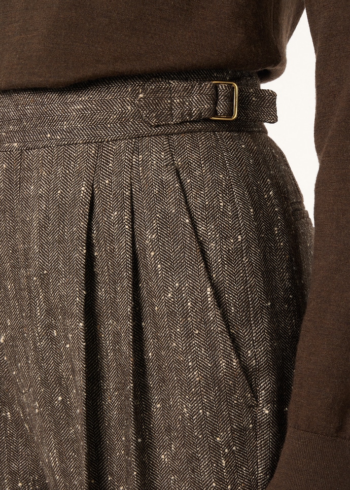 MALIK TROUSERS WOOL SILK LINEN CHEVRON_FAQ2443_F7G6_2