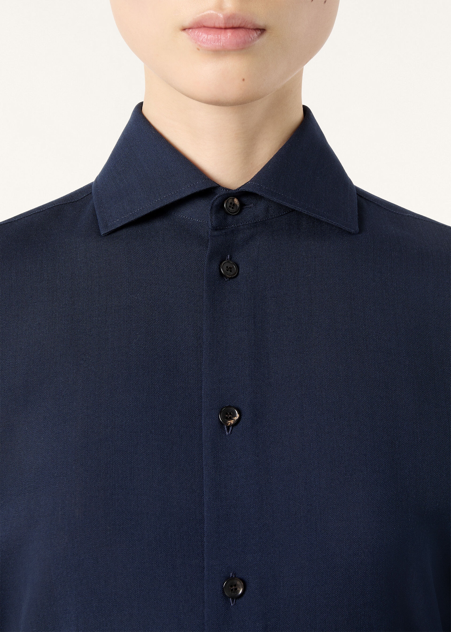 THEA CUTAWAY COLLAR SHIRT BREEZE WOOL