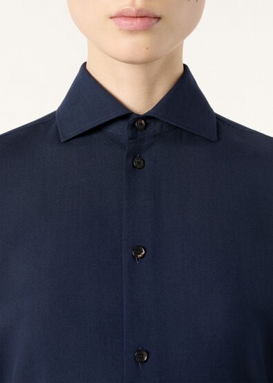 THEA CUTAWAY COLLAR SHIRT BREEZE WOOL