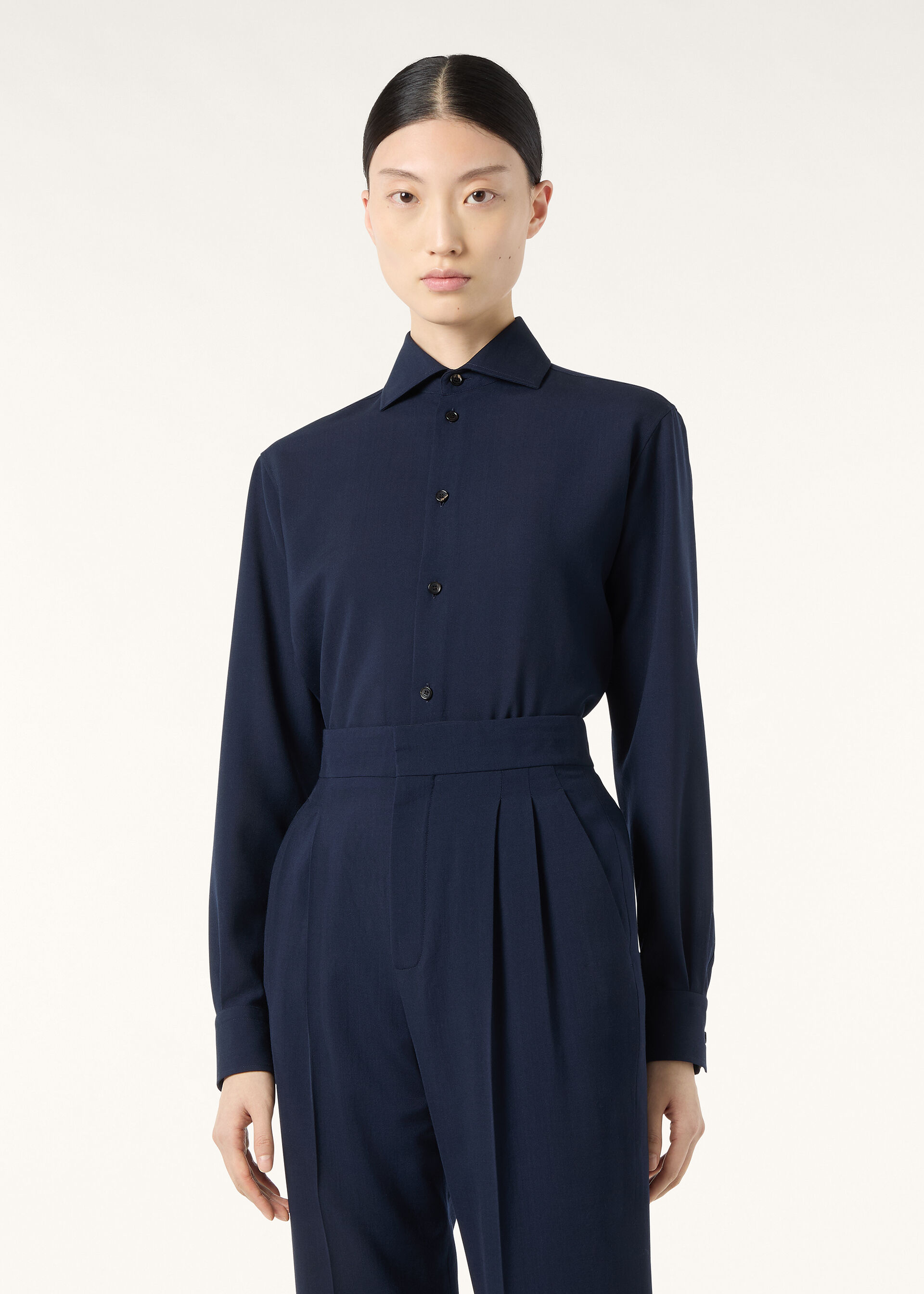 THEA CUTAWAY COLLAR SHIRT BREEZE WOOL