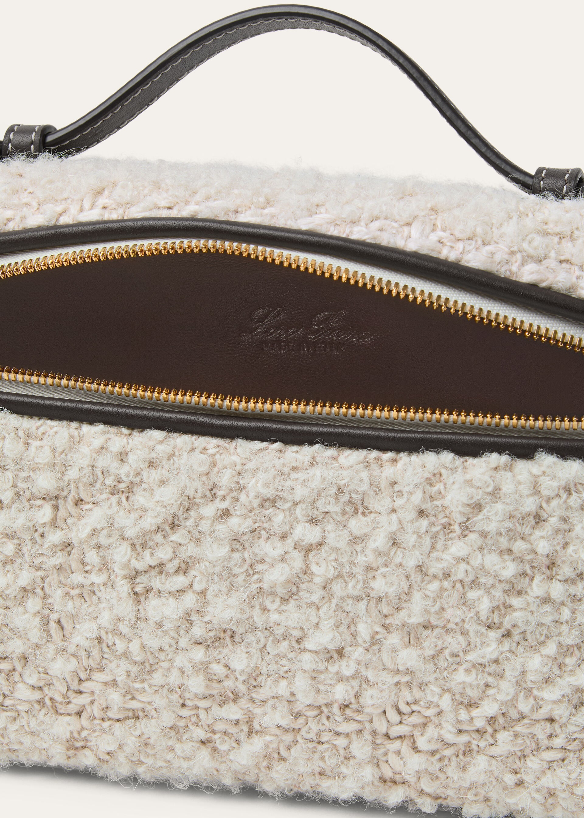 EXTRA POCKET L19 BOUCLE ALPACA MOHAIR/RNDD LTHR LS