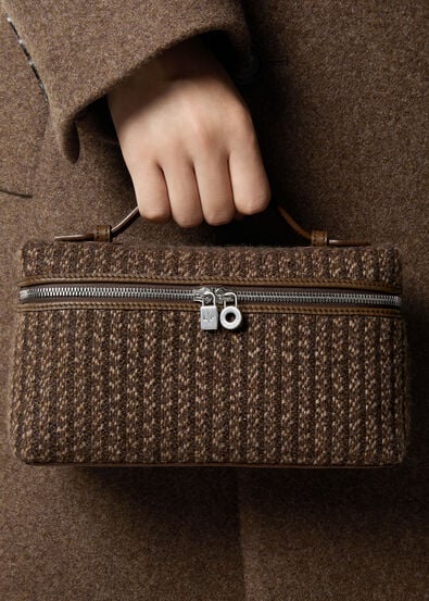 EXTRA POCKET L19 PINSTRIPES TWEED/RNDD LTHR LS
