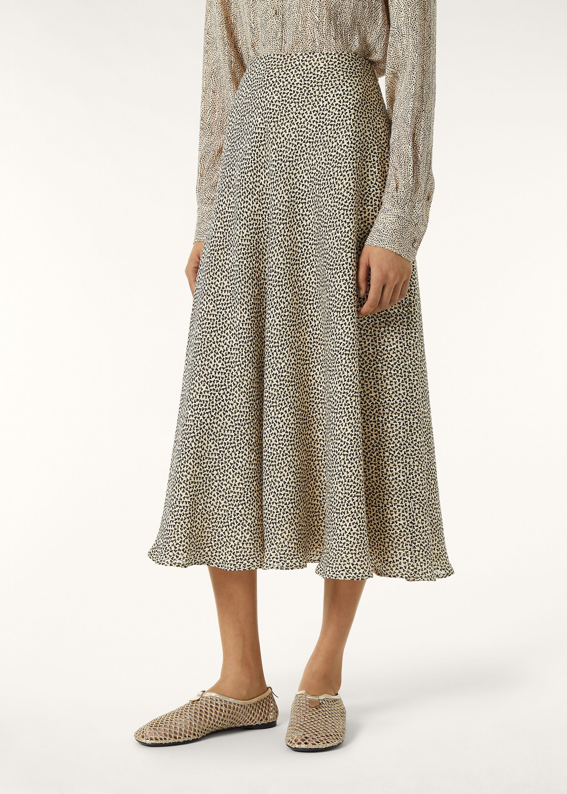 ERIKA SKIRT GOLDEN FOLIAGE SILK LAME'