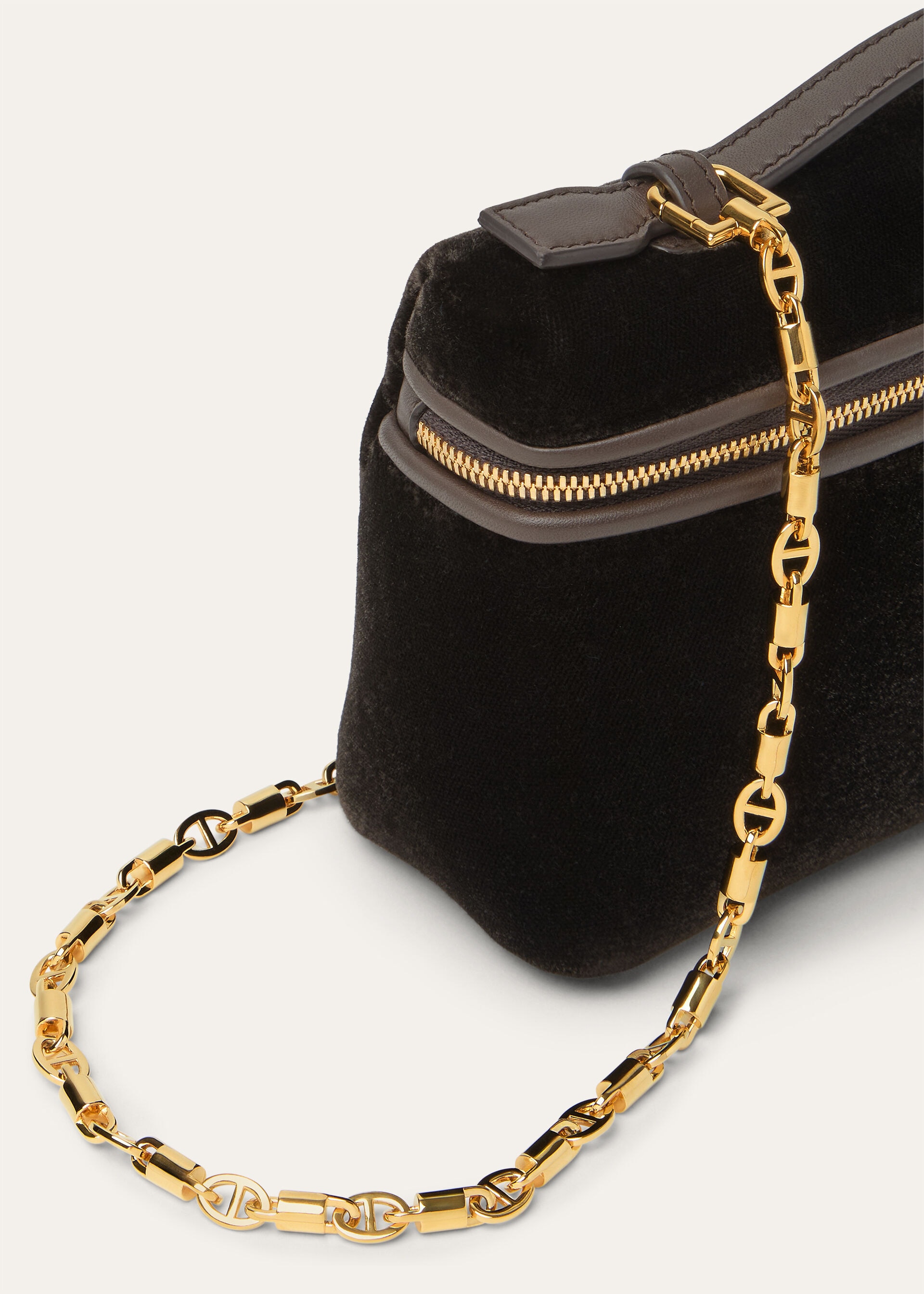 EXTRA POCKET L19 SILK VELVET/RND LEATHER CH LS