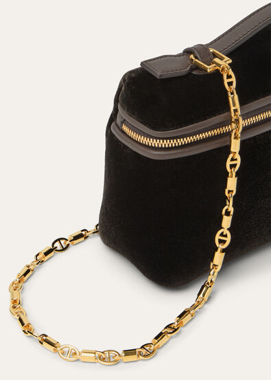 EXTRA POCKET L19 SILK VELVET/RND LEATHER CH LS