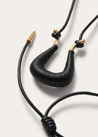 BRAIDED DUO NECKLACE LEATHER