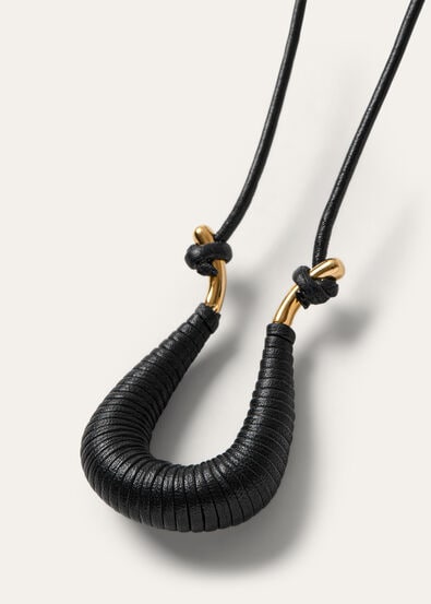BRAIDED DUO NECKLACE LEATHER