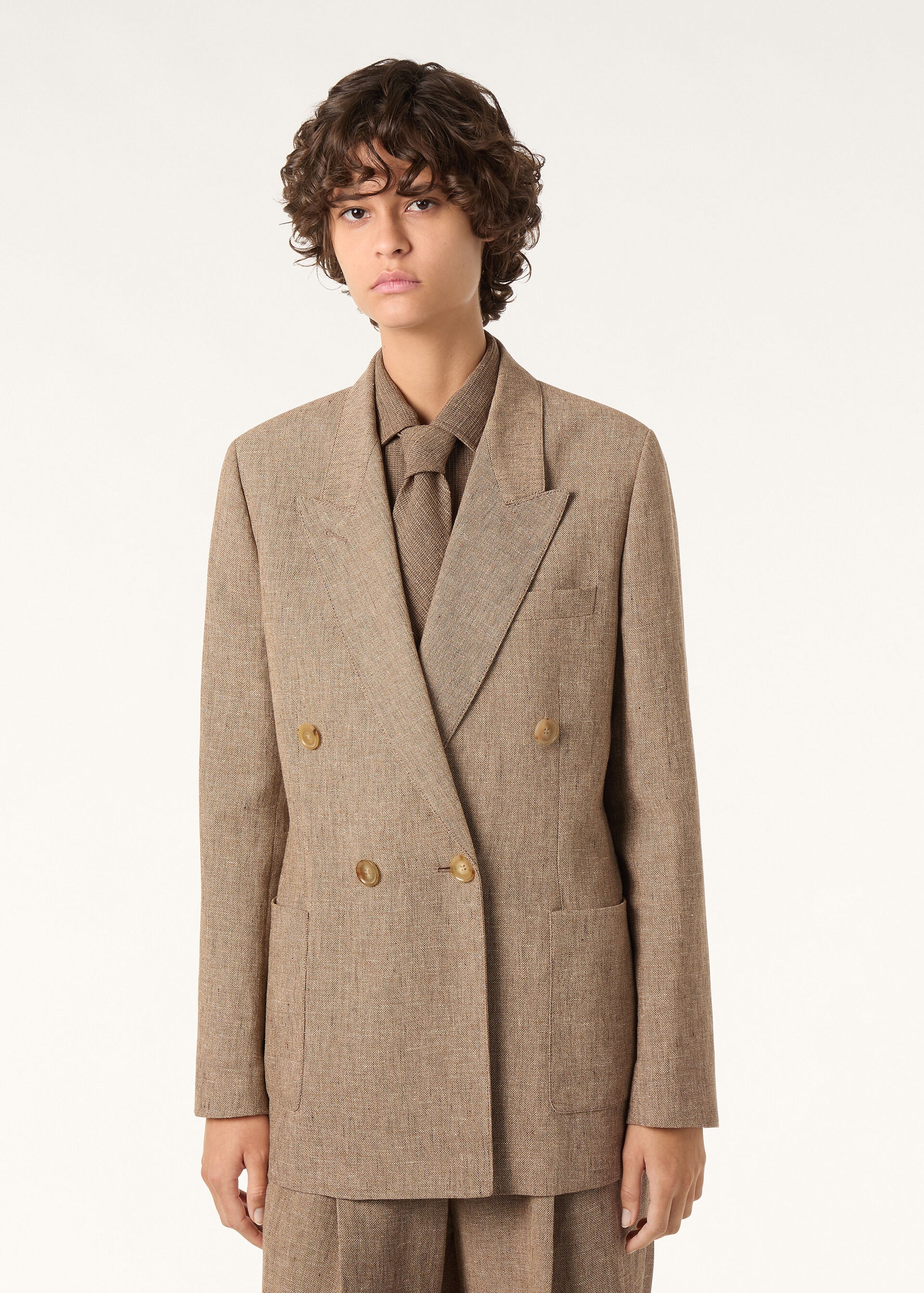 GENNY DB JACKET SARTORIAL LINEN CREPE
